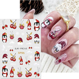 JMEOWIO Nagelsticker Weihnachten 10 Blatt Nail Art Sticker Selbstklebend Nagelaufkleber Glitter Schneeflocke Navidad Invierno Urlaub Oro Decoración Nageldesign Zubehör