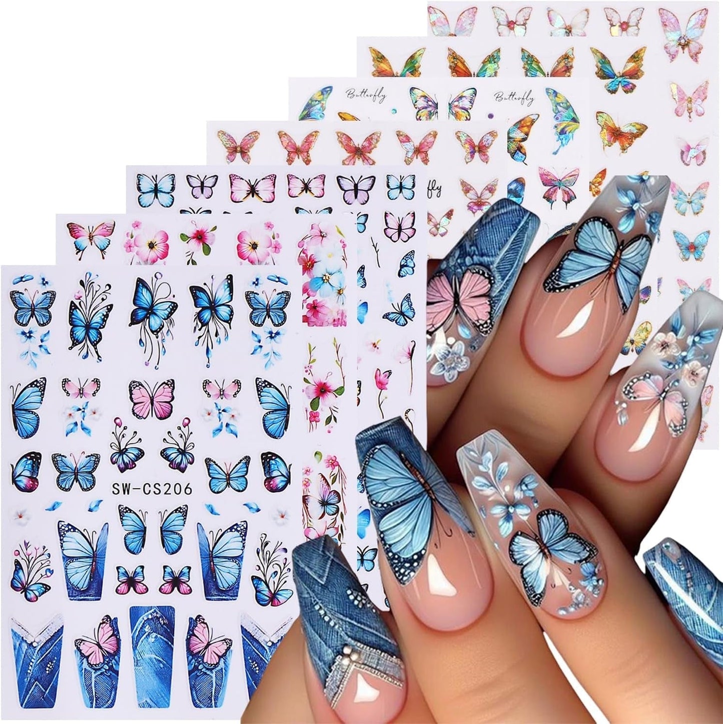 GZMAYUEN 12 colores pegatinas de uñas francesas 3D pegatinas de uñas de Color degradado francés autoadhesivas accesorios de diseño de uñas