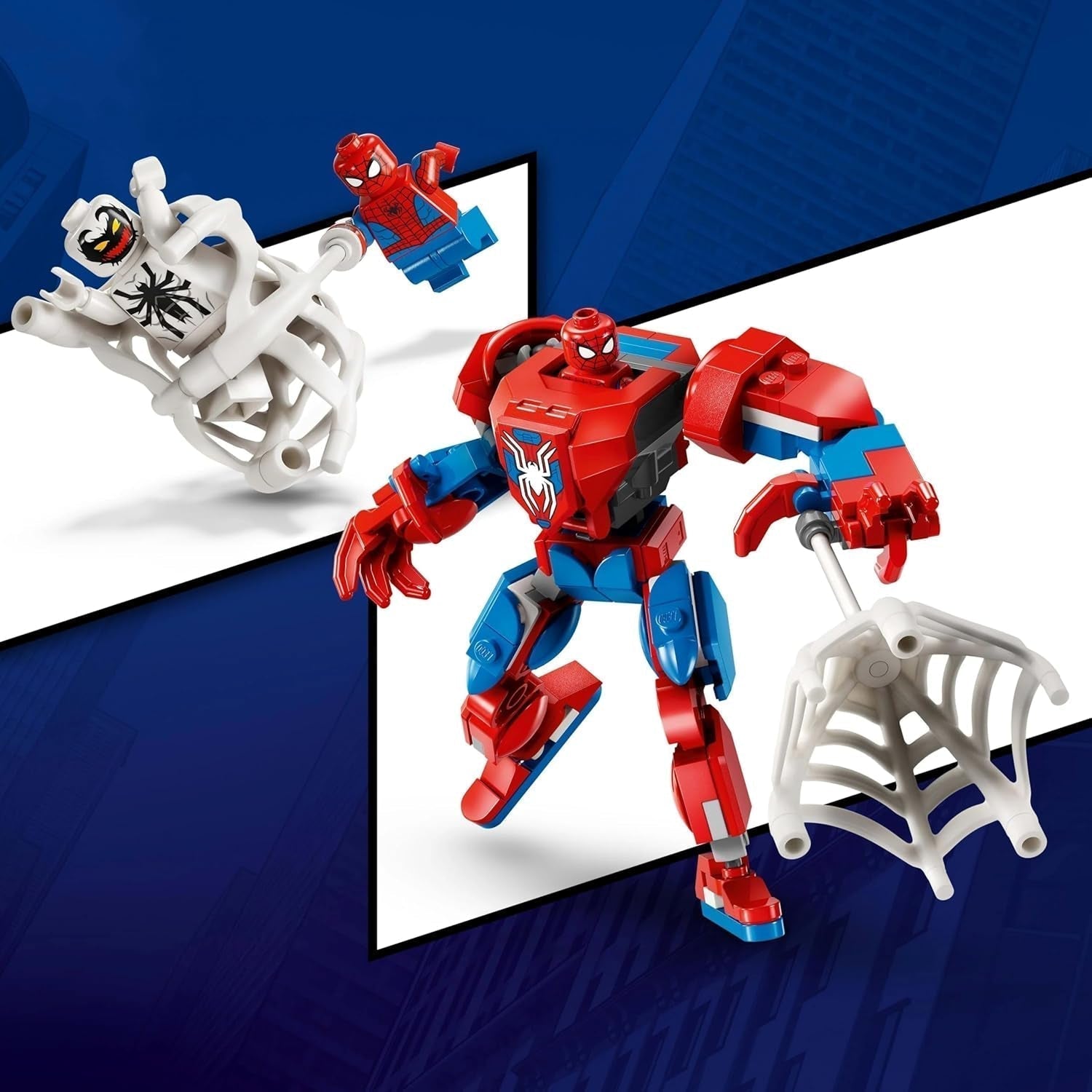 LEGO Marvel Spider-Man Mech vs. Anti-Venom - Juguete de superhéroe con 2 minifiguras - Figura de acción con brazos, piernas y dedos móviles - Regalo para niños y niñas a partir de 6 años 76308 Besuche den LEGO-Store Building Sets