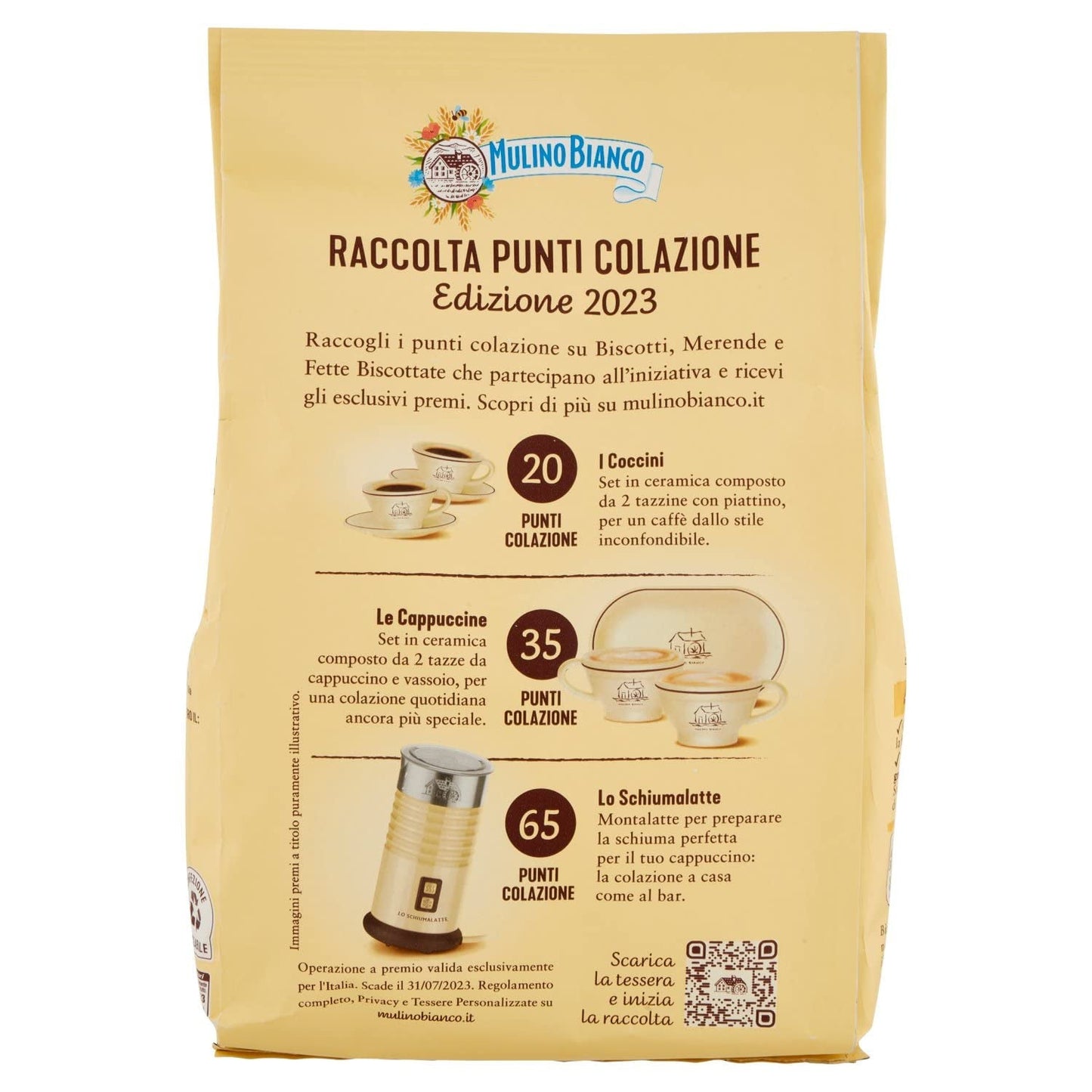 Galletas White Mill Frollini Galletti con leche fresca, 100% italianas, 350 g