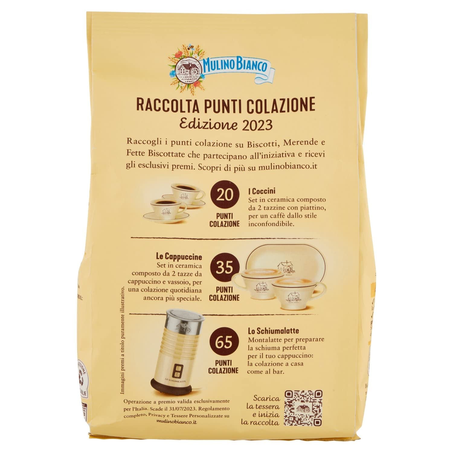 Galletas White Mill Frollini Galletti con leche fresca, 100% italianas, 350 g