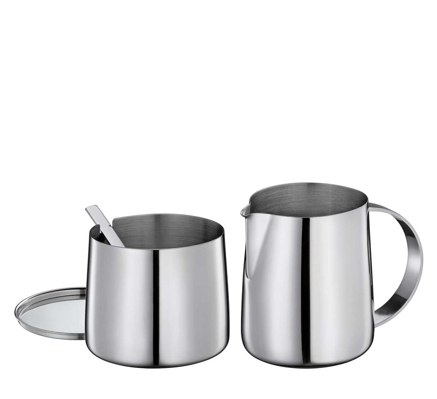 Cilio DELIZIA Diente y Taza de Leche | Juego de café | Taza y recipiente de leche de acero inoxidable | Apilable | Con Cuchara | Porciones 250 ml Leche y 220 g Azúcar