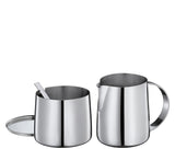 Cilio DELIZIA Diente y Taza de Leche | Juego de café | Taza y recipiente de leche de acero inoxidable | Apilable | Con Cuchara | Porciones 250 ml Leche y 220 g Azúcar