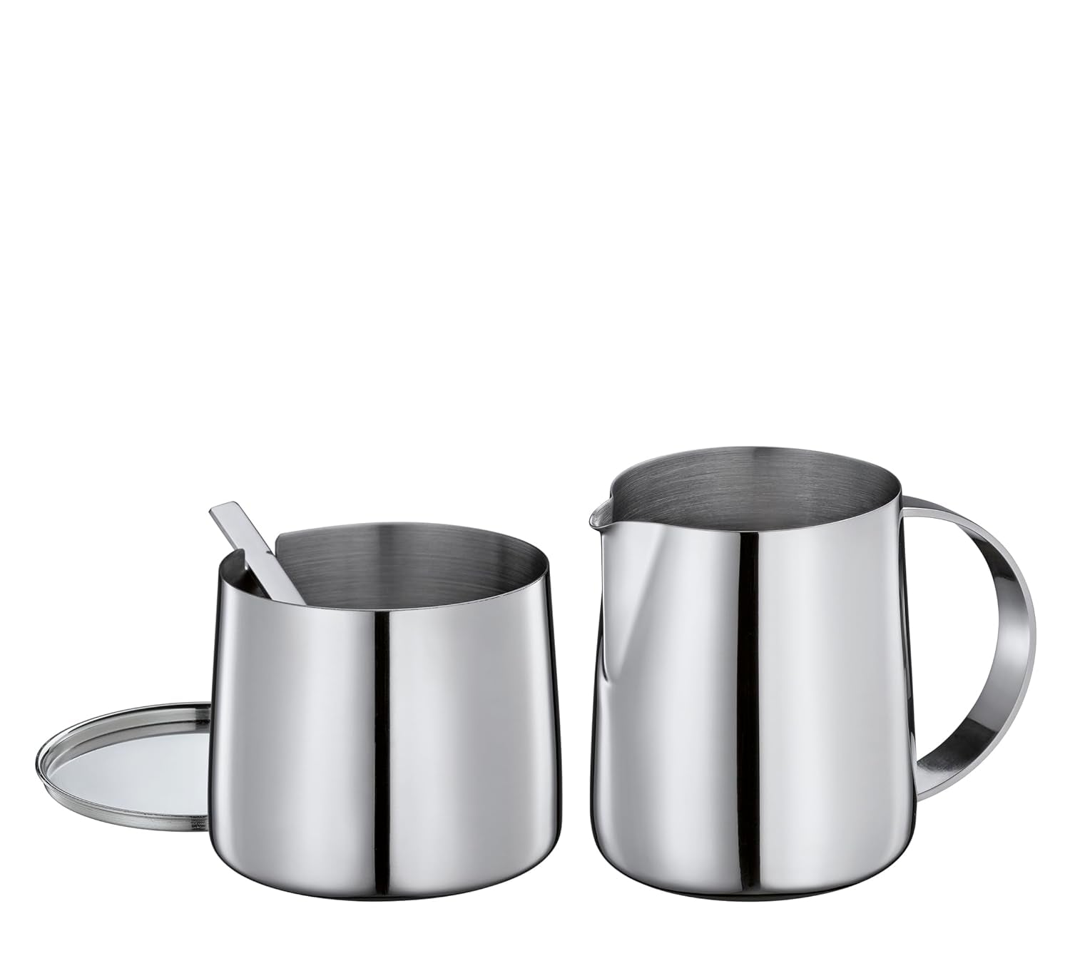 Cilio DELIZIA Diente y Taza de Leche | Juego de café | Taza y recipiente de leche de acero inoxidable | Apilable | Con Cuchara | Porciones 250 ml Leche y 220 g Azúcar