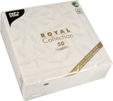 Papstar, 50 servilletas "Colección ROYAL" pliegue 1/4 40 Cm X 40 Cm Blanco "Nuevo Mediterráneo", #11652
