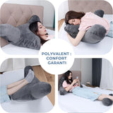 INFANZIA almohada de lectura ergonómica con reposabrazos, respaldo viscoelástico, gris, M