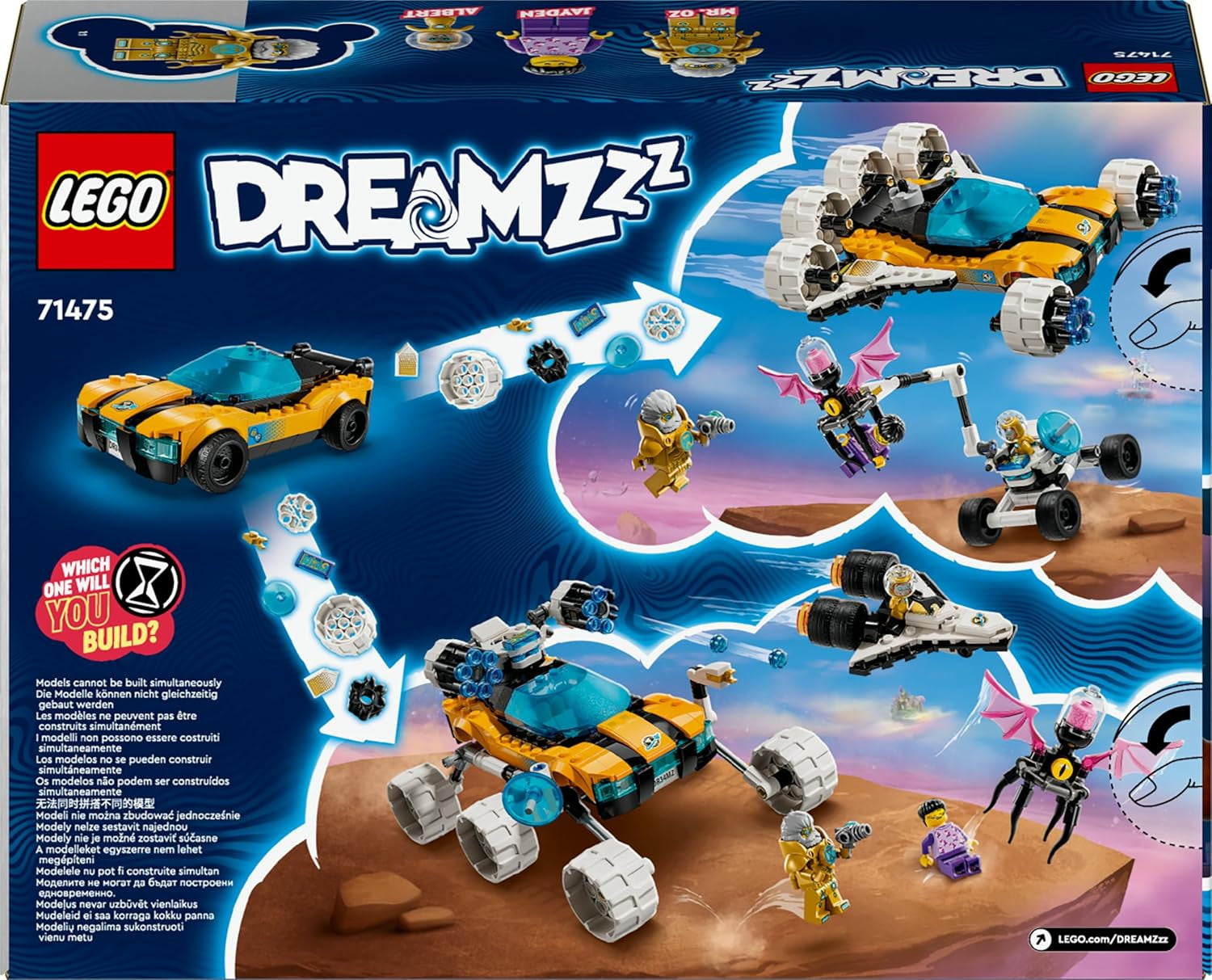 LEGO Dreamzzz Juego de Transbordador Espacial o Coche de Juguete Buggy Espacial 2 en 1 del Sr. Oz, incluye minifiguras del Sr. Oz, Albert y Jayden, regalo espacial para niños mayores de 8 años 71475 Juegos de construcción Besuche den LEGO-Store