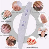 Juego de limas de uñas de 3 piezas, limas de uñas para uñas de gel, accesorios de uñas de gel resistentes al desgaste y lavables, lima de uñas profesional 100/180 con 3 formas, color blanco