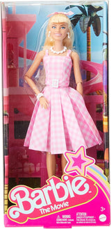 Muñeca Barbie La Película Muñeca con Vestido Rosa y Blanco y Collar de Margaritas Margot Robbie Juguete Coleccionable para 3 Años HPJ96