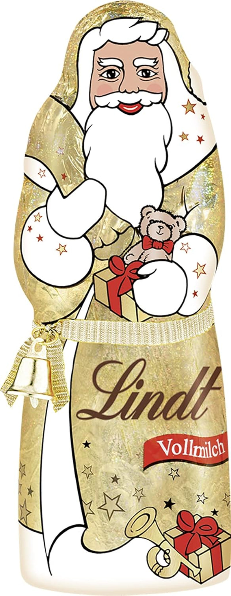 Lindt Santa Glamour, chocolate con leche, nuevo diseño, 1 paquete (18 x 125 g)