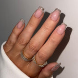 Uñas Postizas De Punta Francesa Corta - 30 Piezas De Uñas Negras Para Pegar En Uñas Cuadradas Cortas, Uñas Postizas De Punta Francesa Con Pegamento, Juego De Uñas Artificiales Cuadradas Para Mujeres