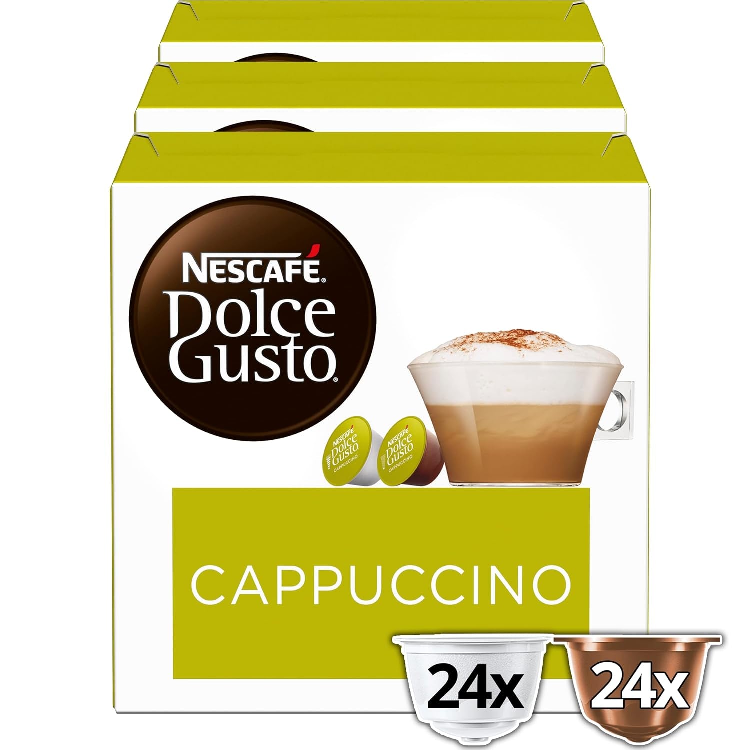 Latte Macchiato Vorratsbox 90 Kaffeekapseln (Aromatischer Espresso, 3-Schichten -Köstlichkeit aus feinem Milchschaum & Cappuccino