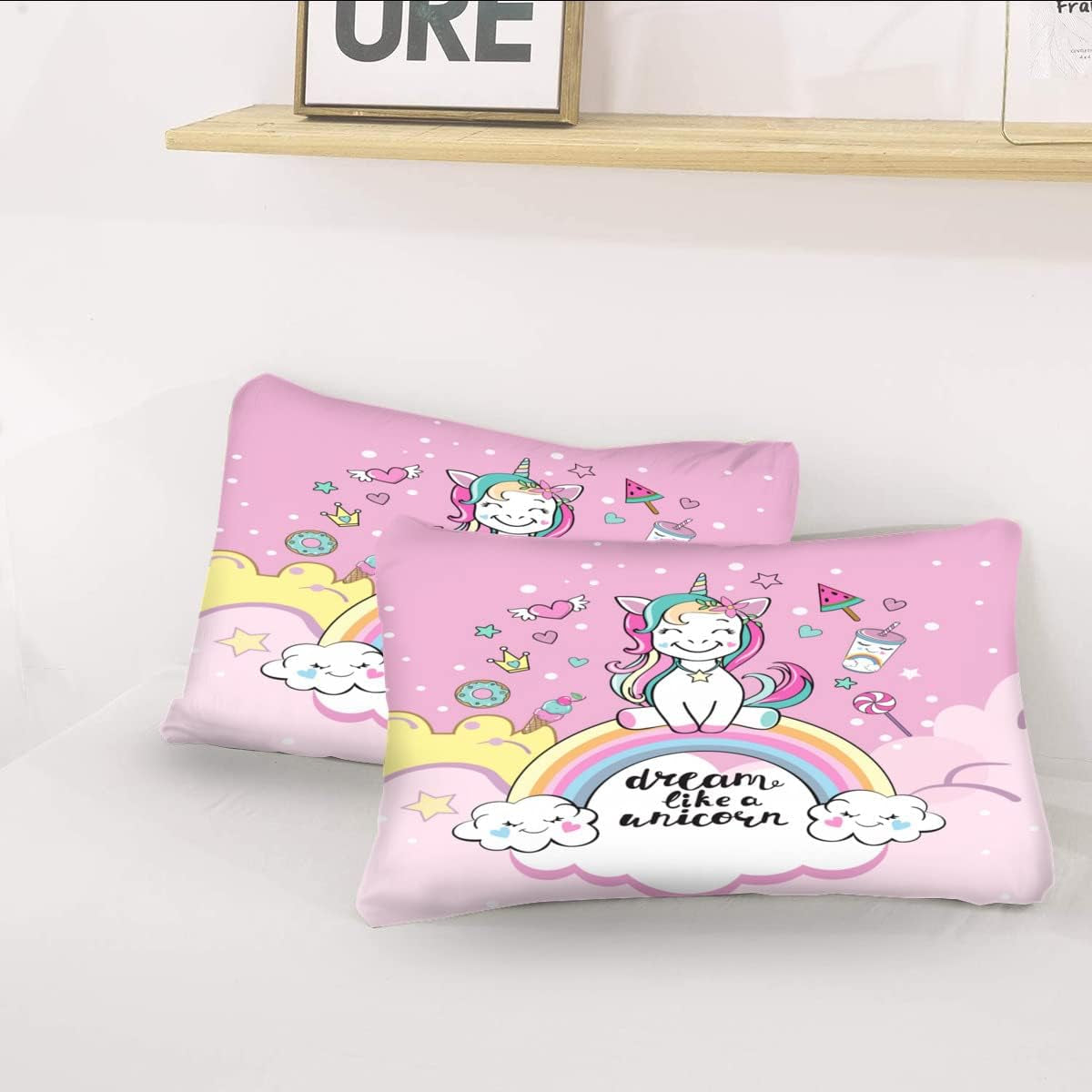 Ropa de cama para niña, Unicornio, 2 fundas de almohada Ropa de cama - infantil Naty Shop