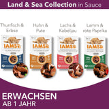 IAMS Delights Land & Sea Collection Comida Húmeda para Gatos - Surtido de Carne y Pescado Multipack en Salsa, Comida Húmeda para Gatos de 1 Año y Más, 12 x 85 g