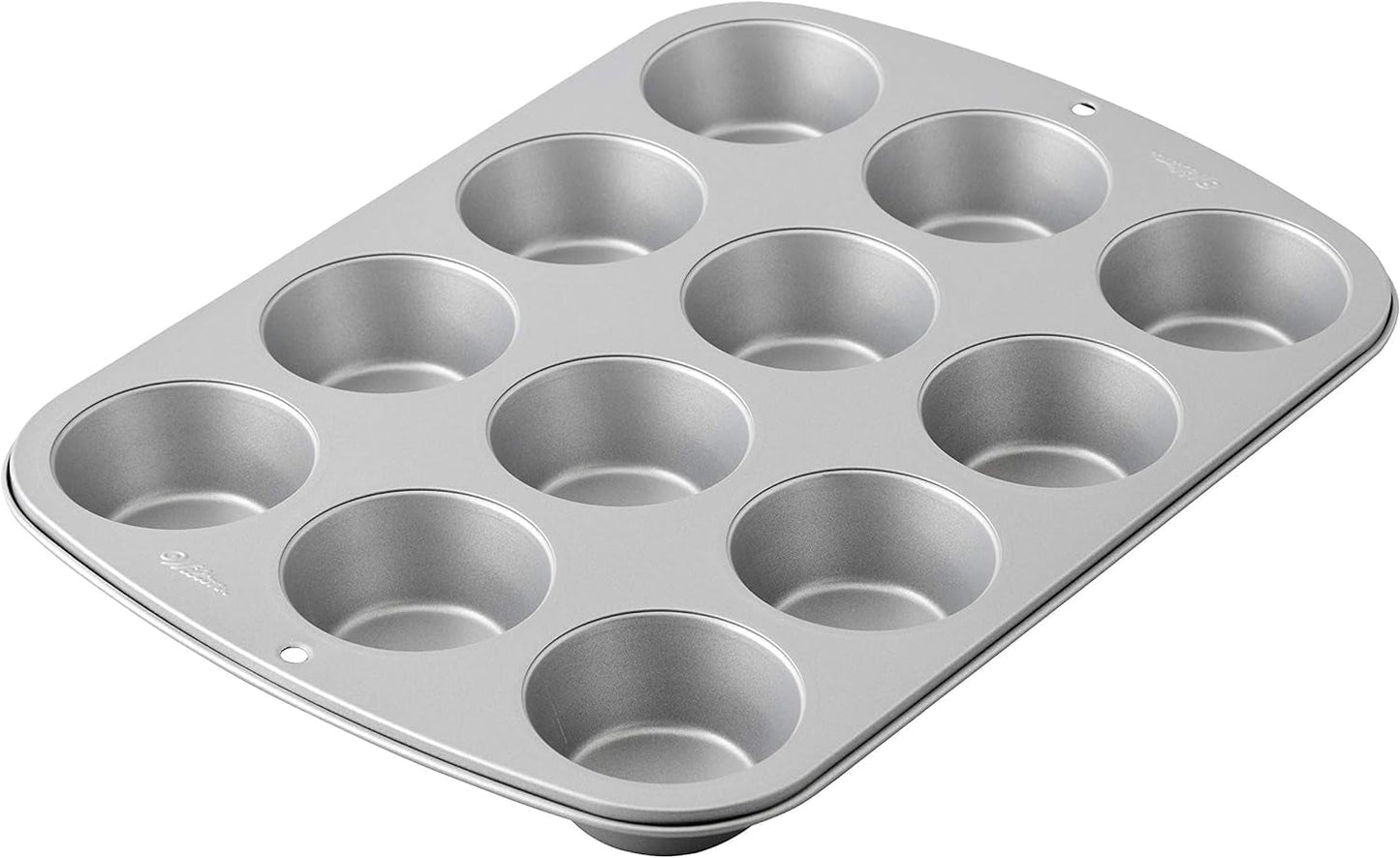 Wilton 03-3118 Molde para magdalenas/muffins, receta derecha, antihaft, 12 funciones, gris Moldes y bandejas para hornear Naty Shop