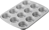 Wilton 03-3118 Molde para magdalenas/muffins, receta derecha, antihaft, 12 funciones, gris Moldes y bandejas para hornear Naty Shop