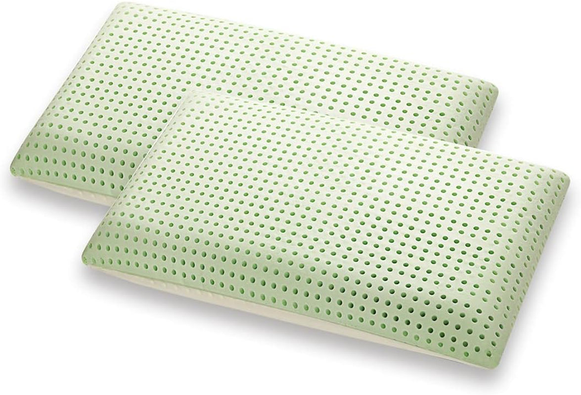 Almohada Ortopédica de Soporte Cervical - Aloe Orgánico - Almohada Viscoelástica de Aloe Vera 14 cm de Alto Funda 100% Algodón Almohada Visco - Almohada Viscoelástica - Made in Italy Naty Shop Almohadas Estándar 2 Piezas (1 Pack)