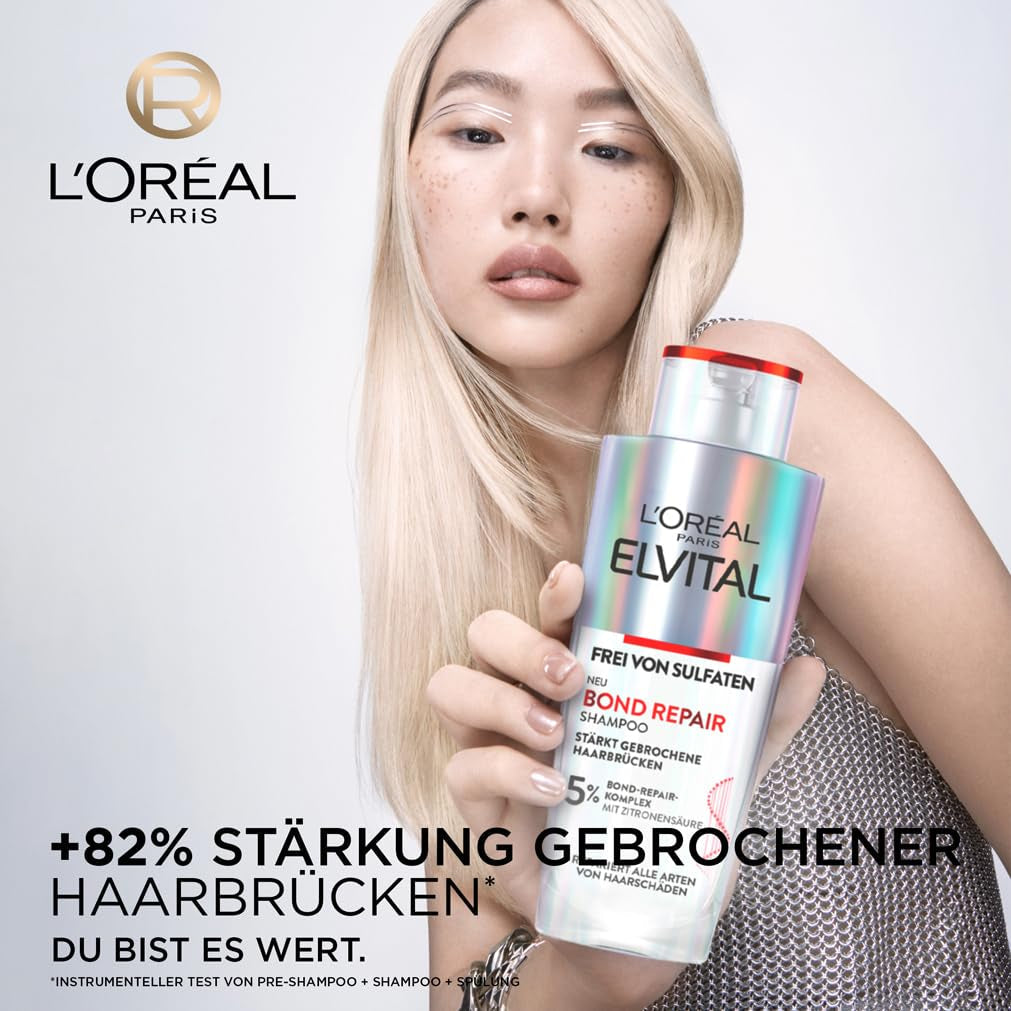L'Oréal Paris Elvital Bond Repair Shampoo, limpiador suave para reparar el cabello L'Oréal Ducha y Baño