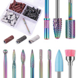 Depvko 30 piezas Nagelfräser Aufsätze Bits, 3/32'' Keramik Bohrer Für Nägel Acryl Diamant-Nagelhaut-Efile-Hartmetall-Retferner Für Zuhause Salon Gel, Maniküre Pediküre-Werkzeuge (Incluye 3 Etueln)