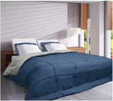 Poyet Motte Edredón lavable con funda fija - 140X200 Cm - Azul petróleo/beige masilla Edredones y edredones Naty Shop