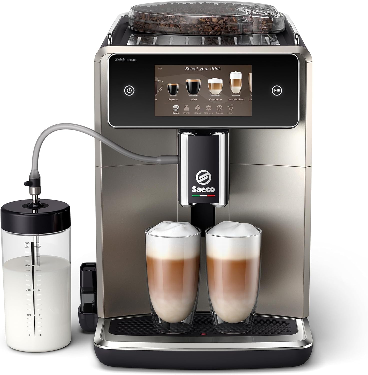 Saeco GranAroma Cafetera espresso automática - 14 especialidades de café, pantalla a color intuitiva, 4 perfiles de usuario, molinillo de cerámica, 1500 W (SM6580/10)