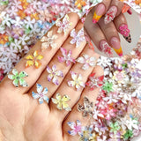 Juego de 50 colgantes de uñas 3D Blume, Bunte Nageldesign Zubehör, Nägel Charms y Nagel Art Charms, perfecto para Nailart, Maniküre Dekoration y DIY Nageldesign