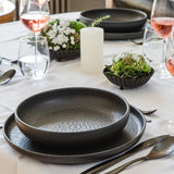 MÄSER 934064 Vajilla Moderna Vintage para 2, Diseño Morisco con Esmalte Mate, Vajilla de 8 Piezas, Platos y Cuencos de Cerámica de Alta Calidad, Gres, Negro
