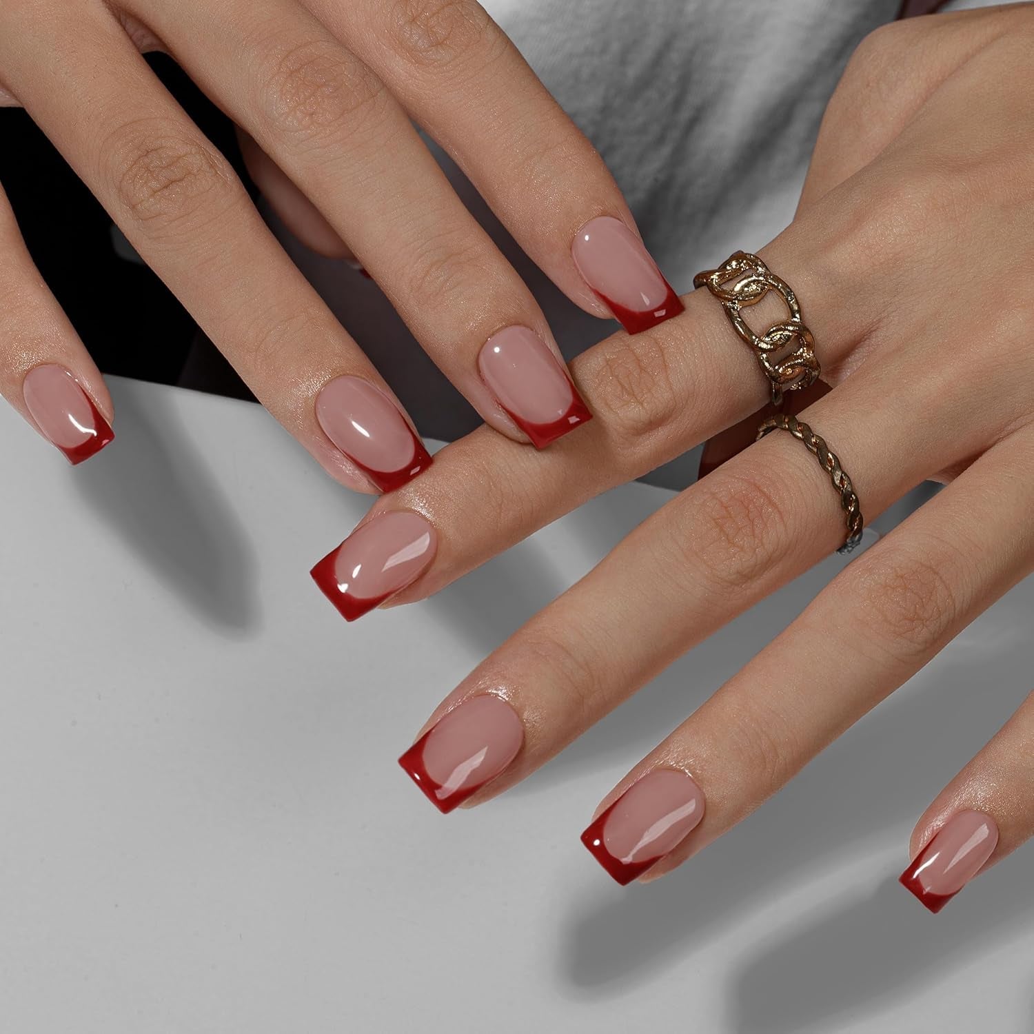 Uñas Postizas De Punta Francesa Corta - 30 Piezas De Uñas Negras Para Pegar En Uñas Cuadradas Cortas, Uñas Postizas De Punta Francesa Con Pegamento, Juego De Uñas Artificiales Cuadradas Para Mujeres