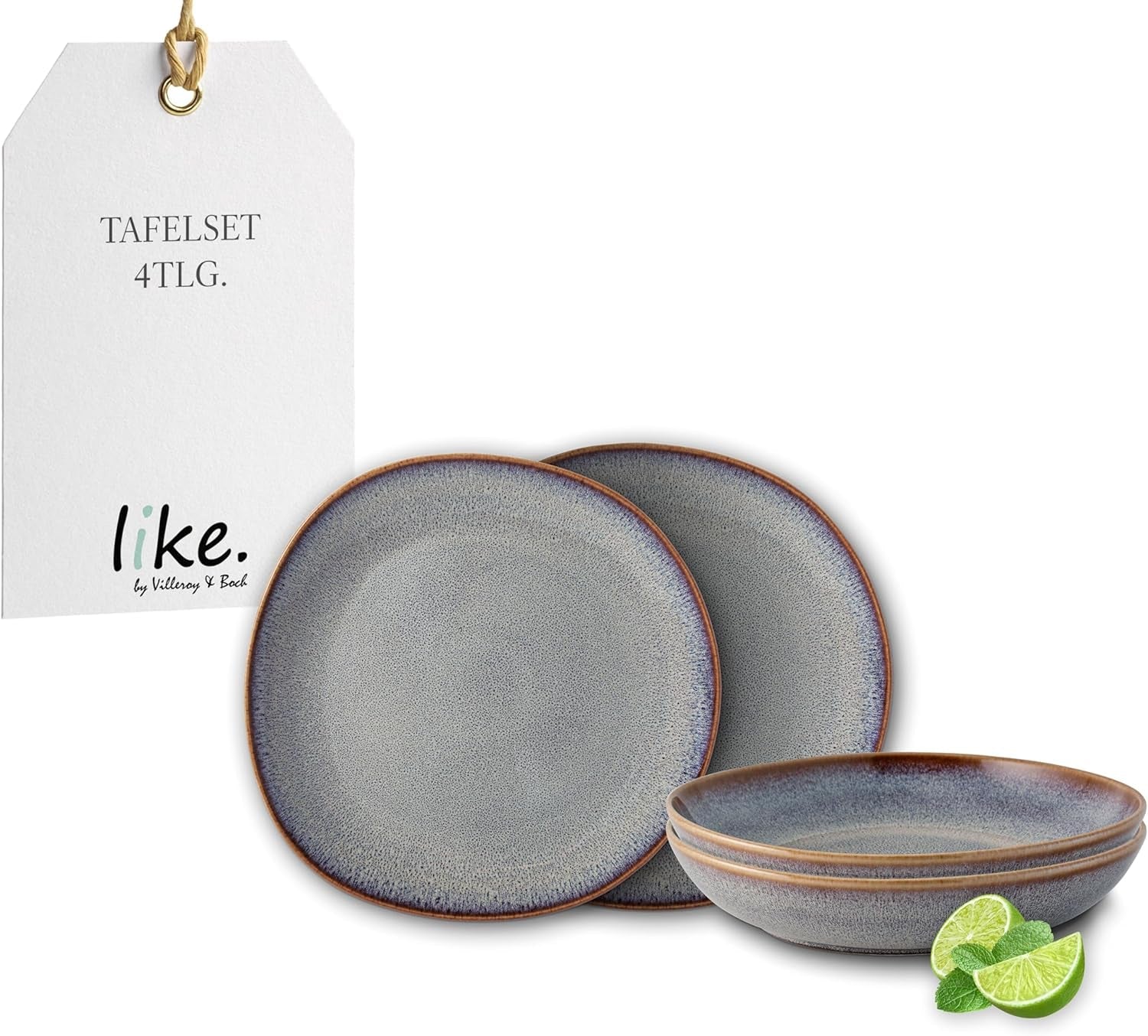 Juego de mesa Lave beige de Villeroy & Boch, 4 piezas, aprox.