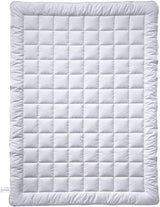 Billerbeck Simone Edredón superligero - edredón de seda - 135 x 200 cm - edredón de verano, edredón refrescante, edredón ligero de verano - 100% algodón, blanco Edredones y edredones Naty Shop 155X220 cm
