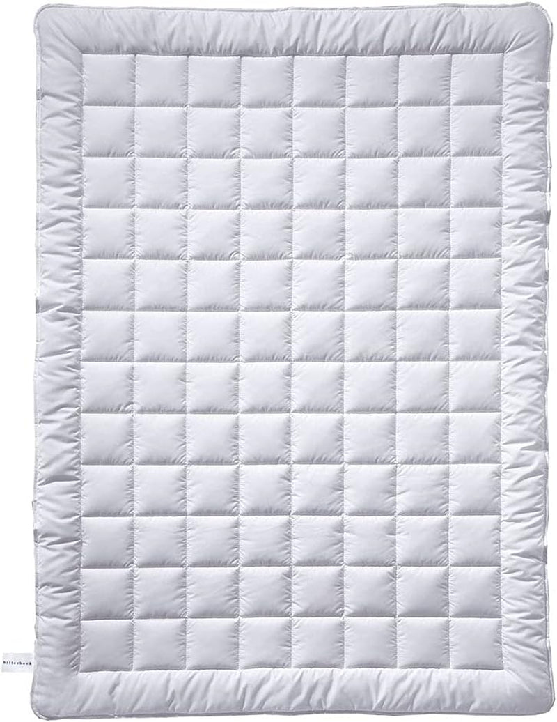 Billerbeck Simone Edredón superligero - edredón de seda - 135 x 200 cm - edredón de verano, edredón refrescante, edredón ligero de verano - 100% algodón, blanco Edredones y edredones Naty Shop 155X220 cm