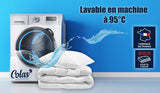 COLAS NORMAND Edredón cálido, lavable a 95°C, 240 X 220 Cm, duradero, microfibra, suave, sedoso y confortable, hecho en Francia, blanco Edredones y edredones Naty Shop