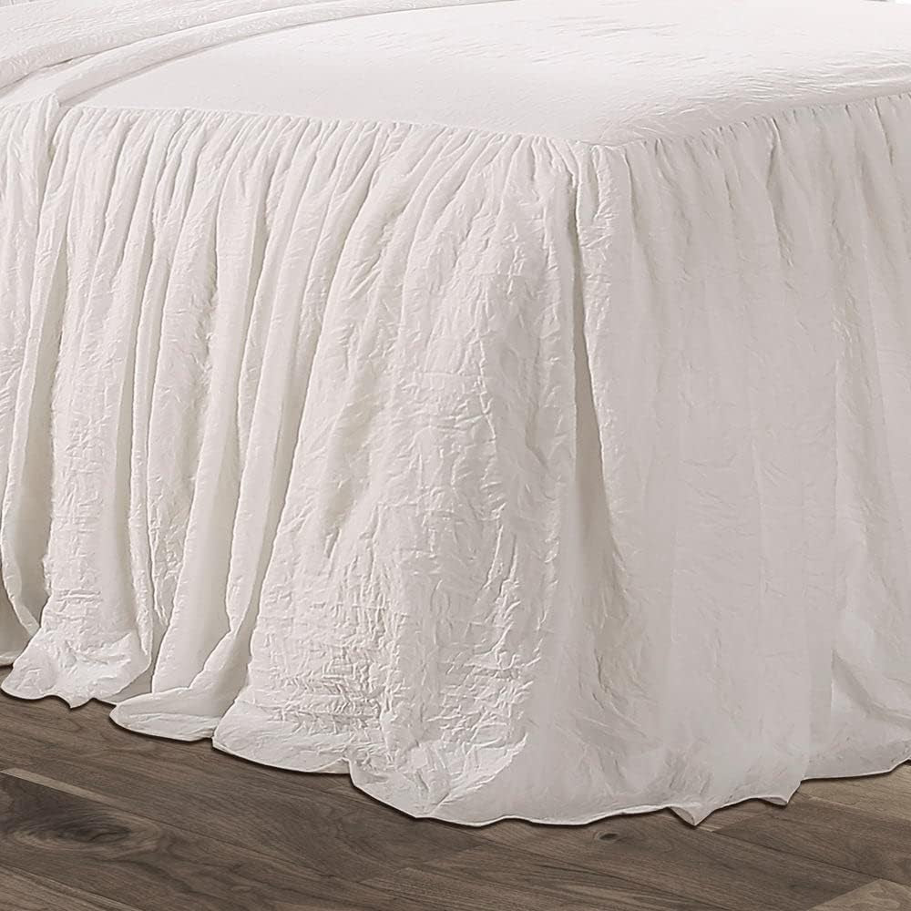 Lush Decor Colcha con faldón de volantes, poliéster, blanco, cama doble Lush Decor Camas y Mantas