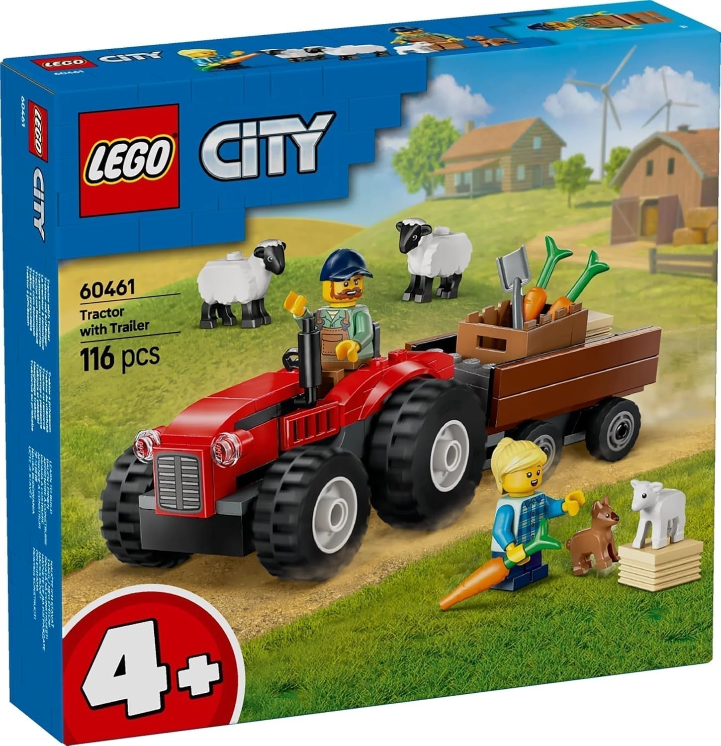 LEGO City Tractor con remolque - Juguete de granja con tractor y figuras de animales - Sets de juego Montessori para niños y niñas a partir de 4 años - Regalo con 2 minifiguras 60461 Juegos de construcción Besuche den LEGO-Store