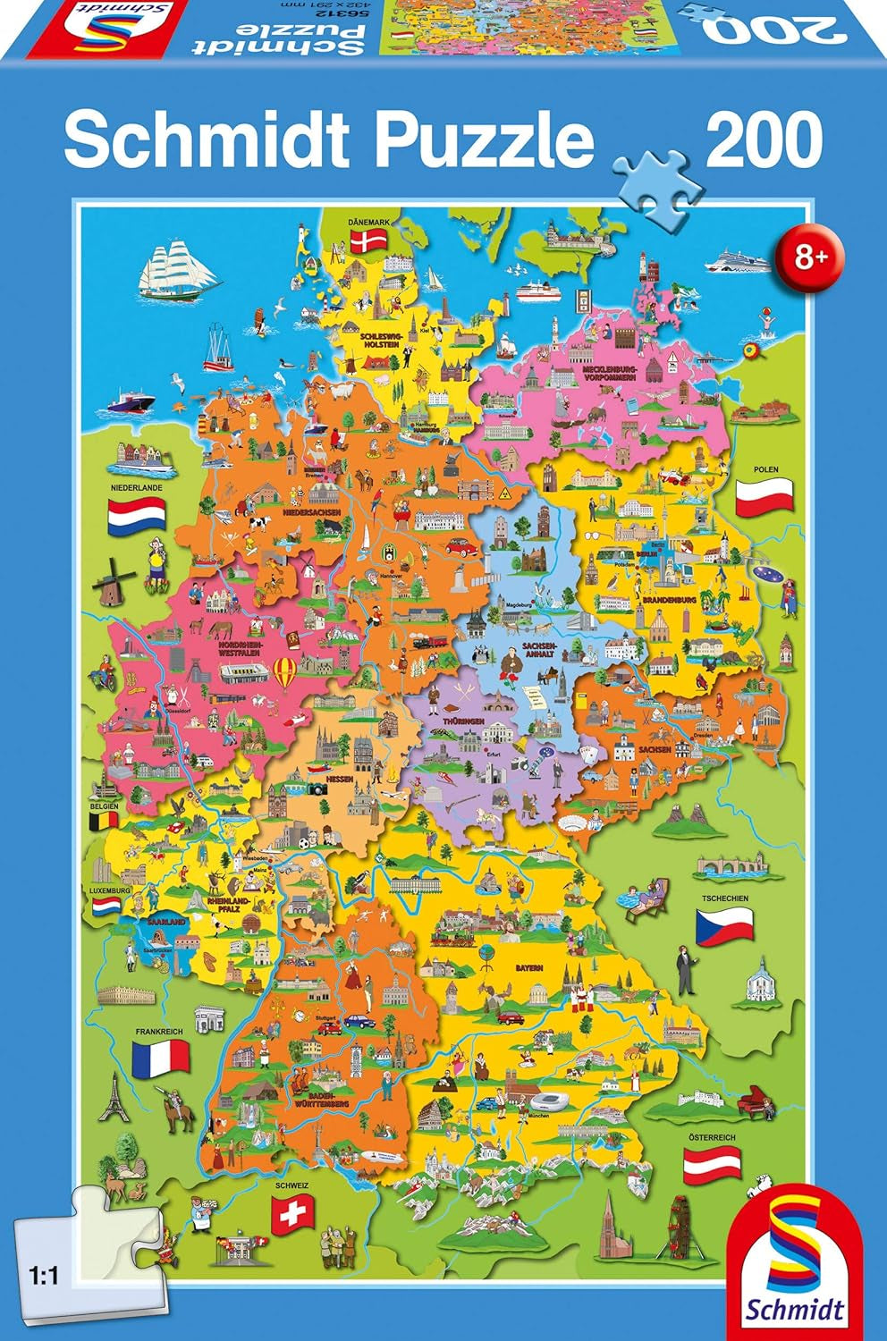 Mapa de Alemania con imágenes (rompecabezas para niños) Puzzle Naty Shop Título predeterminado