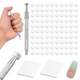 100uds Latexfrei Nailart Schwämme, Ombre Nagelschwammpinsel, Nagelschwamm Mit Metallgreifer 100 Blatt Nailart-Mischpapier Austellungsbox, Maniküre Schwamm Applikator Für Farbverlauf Nailart