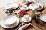 MÄSER Serie Felise, elegante servicio de café para 6 personas, atemporal, borde negro, porcelana, blanco