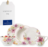 Villeroy & Boch Mariefleur Starter Set, Colores Surtidos, Apto para Lavavajillas, Microondas, Vajilla para 2, Vajilla Floral, Vajilla, Vajilla Combinada, Porcelana Premium