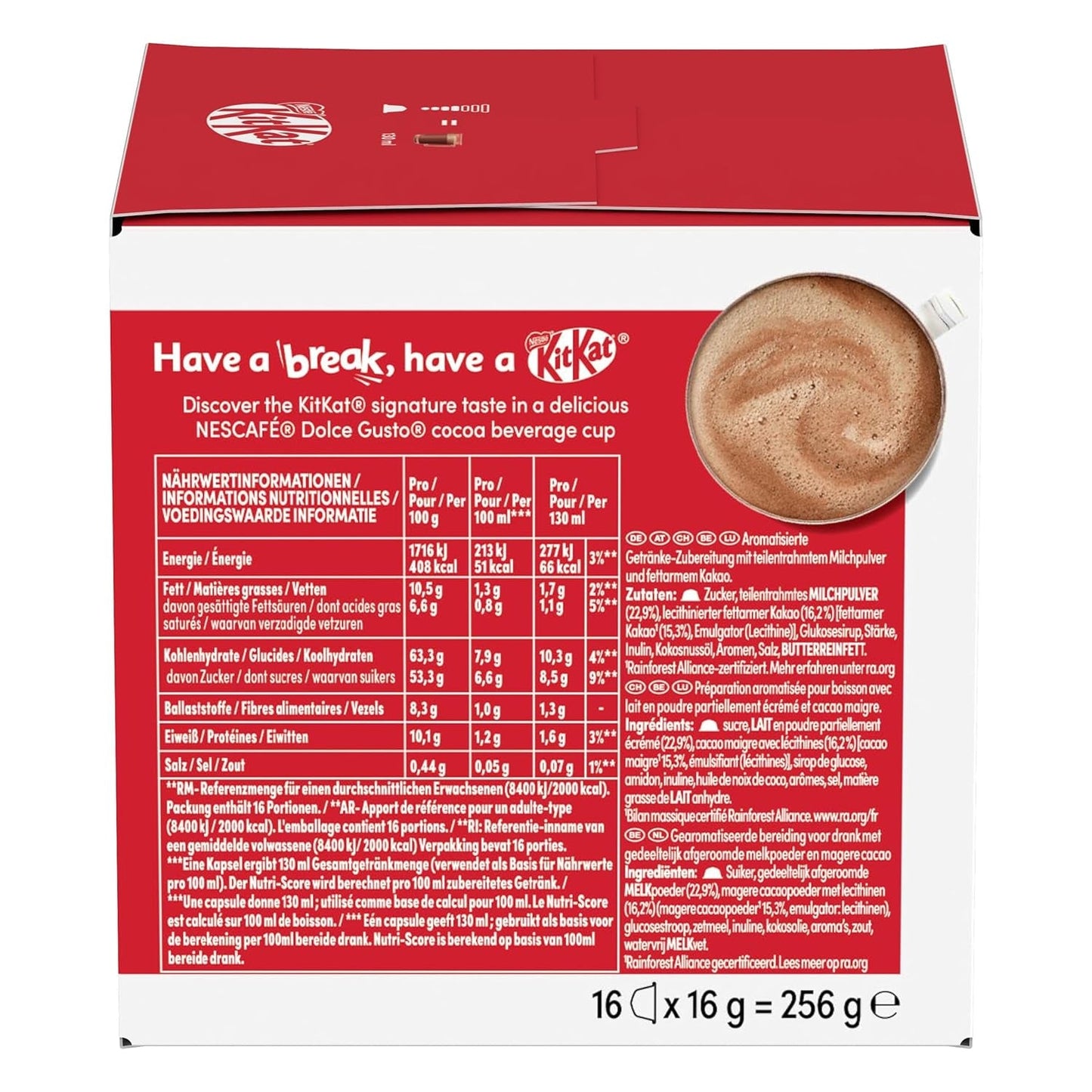 NESCAFÉ DOLCE GUSTO Kitkat Kaffeekapseln Paquete de 3 (3 x 16 Kapseln)