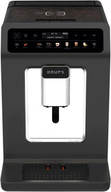 KRUPS Evidence One Cafetera espresso automática con manguera para leche, capuchino de un toque, 12 bebidas especiales, función de 2 tazas, pantalla a color, cafetera espresso, certificado TÜV, negra, EA895N10