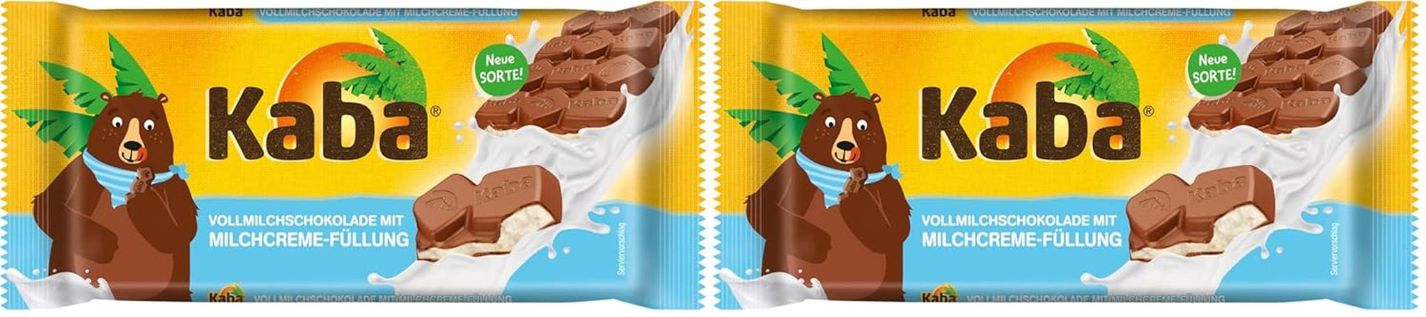 Barra de chocolate rellena de chocolate con leche entera y crema de leche Kaba 90 g Barra de chocolate para fundir con crema de leche ligera y sabor original de Kaba (paquete de 2)