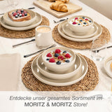 Moritz & Moritz CAVO vajilla de gres para 12 personas, 36 piezas - Moderno servicio de mesa en color arena - Juego combinado de fácil cuidado con platos y cuencos - Servicio de café