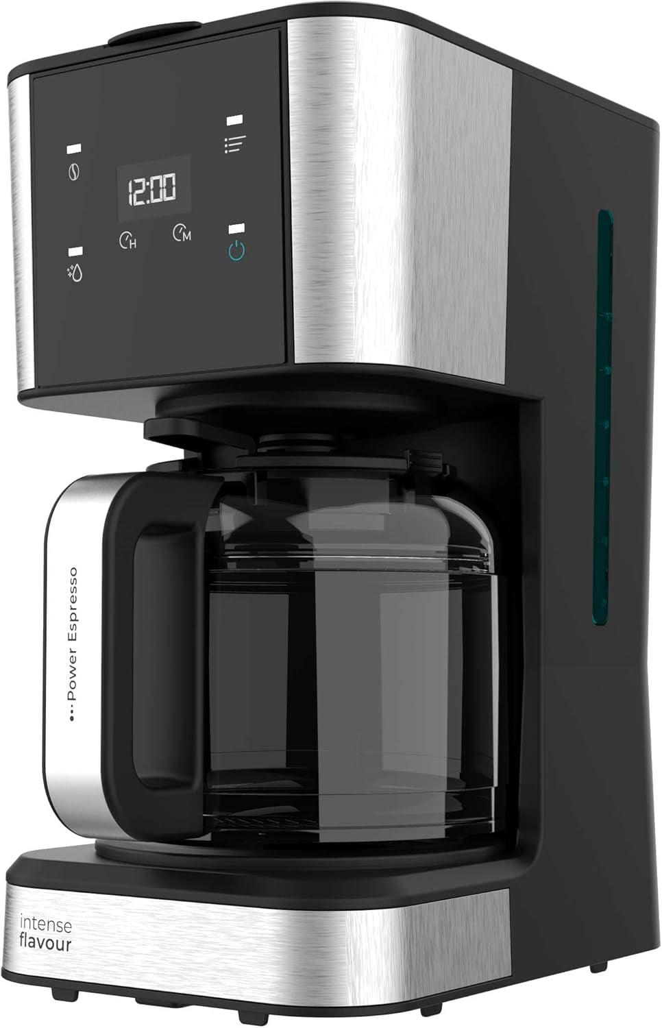 Espresso con filtro Cecotec Coffee 66 Drop and Touch, potencia 950 W, 1,5 L, 12 tazas, pantalla táctil, jarra de cristal, temporizador 24 horas, 6 interruptores, filtro de malla reutilizable