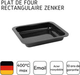 Zenker Ofenbackform (33 X 5 X 25 Cm) COCCIÓN ESPECIAL, Rechteckige Auflaufform Mit Esamel-Versiegelung, Backform Mit Extra Hohem Rand (Farbe: Schwarz), Menge: 1 Stück Moldes y bandejas para repostería Naty Shop