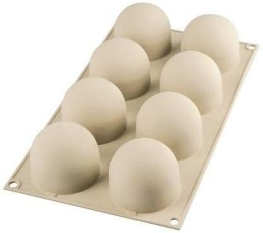 Silikomart, Molde para tartas de silicona Tartufo, 8 puertos individuales, Ø 62 H 52 mm Cocina Naty Shop