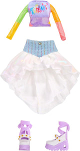 Rainbow High Junior High Rock Band - Amaya, Rainbow Colors - Muñeca de moda de 23 cm con teclado, personalizable con pegatinas, articulado, lindo juguete para niños a partir de 4 años