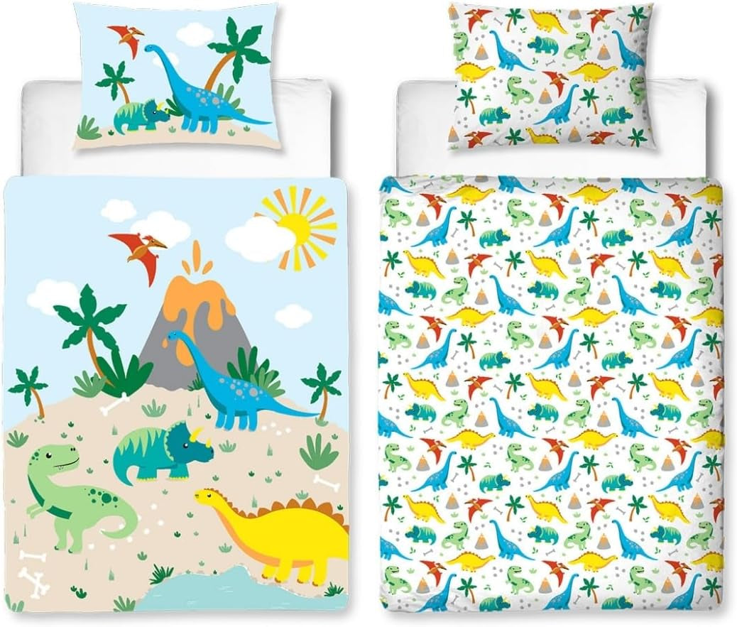 Ropa de cama para niños, algodón Ropa de cama infantil Naty Shop 100 X 135 + 40 X 60 Franela Dino