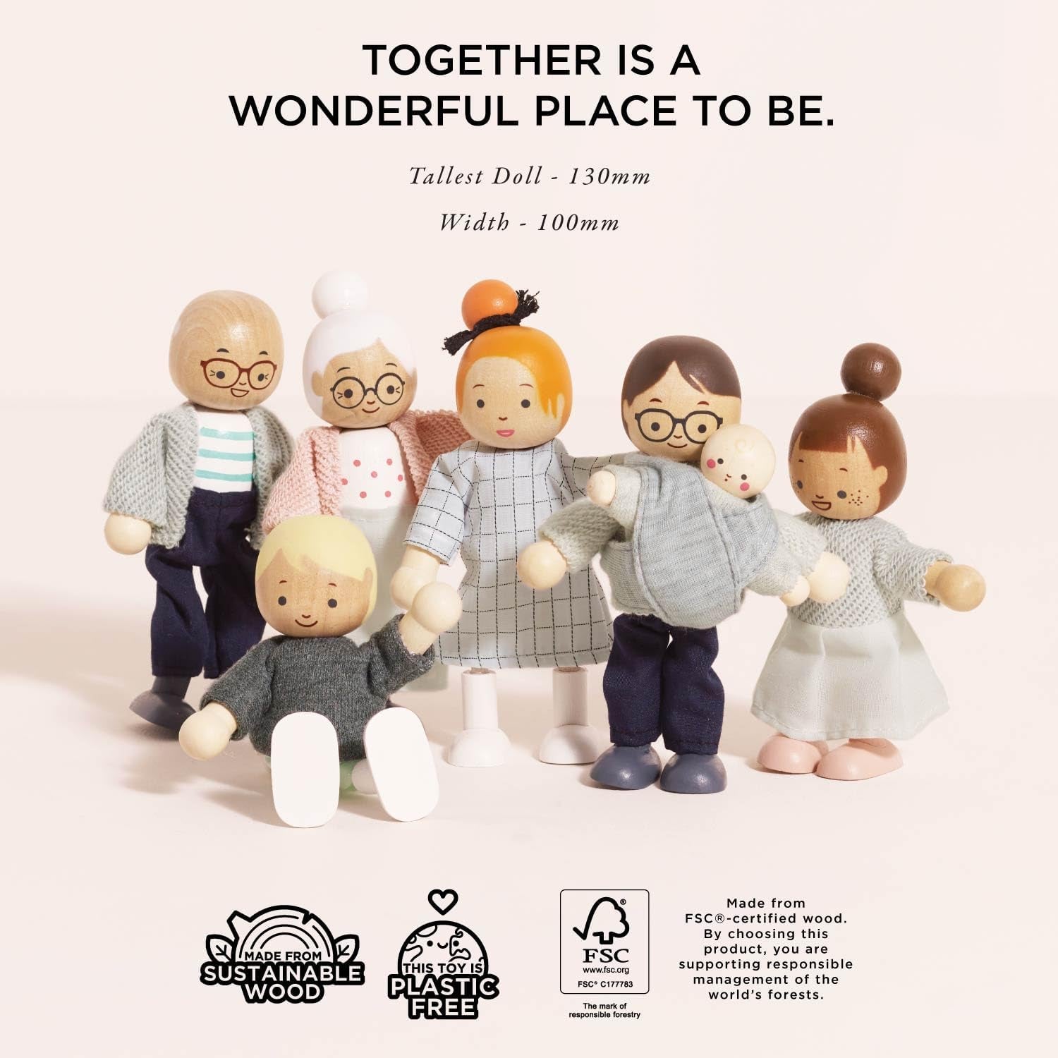 – Juego de casa de muñecas de madera My Doll Family | Daisylane Juegos de accesorios para casa de muñecas para niñas - Adecuado para mayores de 3 años P053