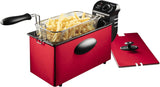 Freidora de aceite Bestron con tecnología de zona fría, 3,5 litros, 2000 vatios Electrodomésticos Naty Shop Red Single