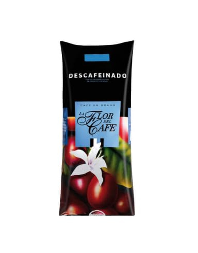 Flor del Café café descafeinado en granos, 100% Arábica, granos enteros, tueste medio oscuro, 10 kg (10 x 1 kg), certificado UTZ